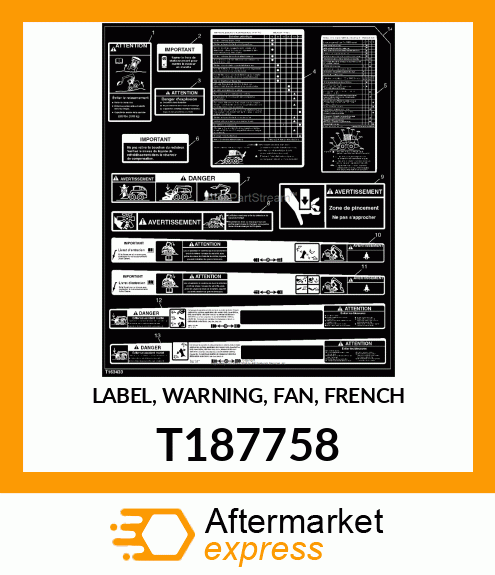 LABEL, WARNING, FAN, FRENCH T187758