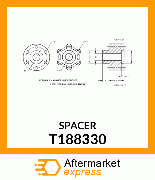 SPACER, FAN FAN SPACER T188330