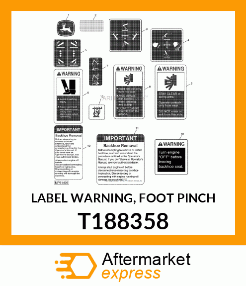 LABEL WARNING, FOOT PINCH T188358