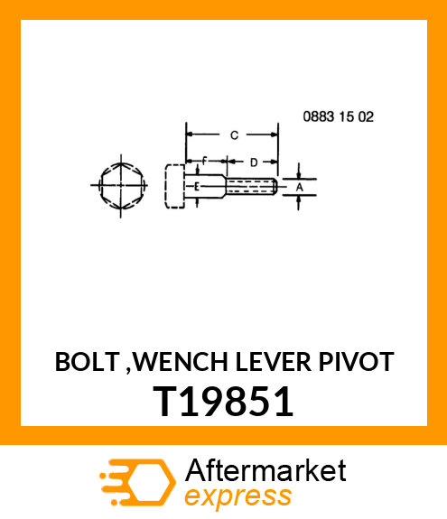 BOLT ,WENCH LEVER PIVOT T19851