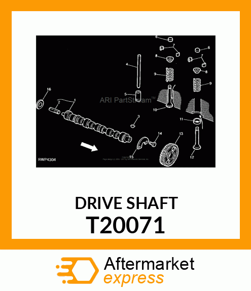 SHAFT,TACHOMETER DRIVE T20071