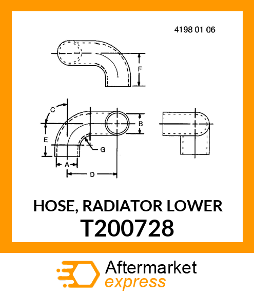 HOSE, RADIATOR LOWER T200728