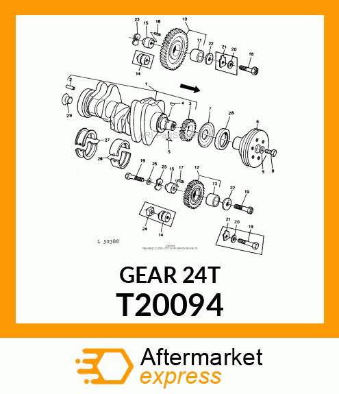 HELICAL GEAR, GEAR,CRANKSHAFT T20094