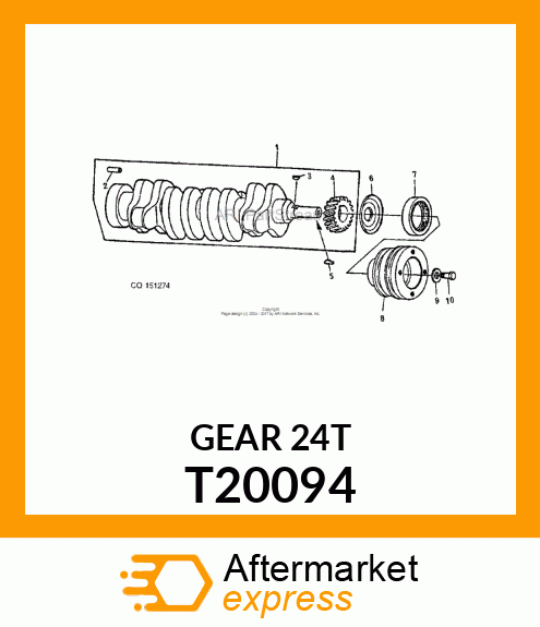 HELICAL GEAR, GEAR,CRANKSHAFT T20094