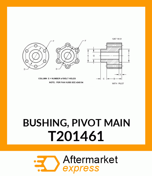 BUSHING, PIVOT MAIN T201461