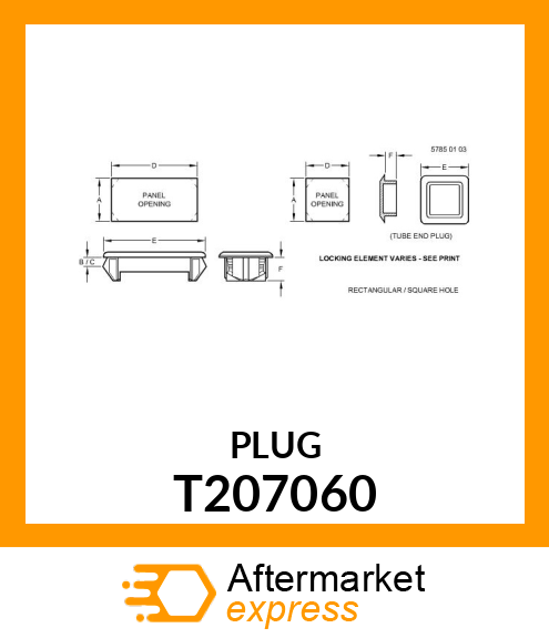 PLUG,FILLER BLANK T207060