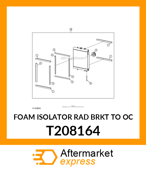 FOAM ISOLATOR RAD BRKT TO OC T208164