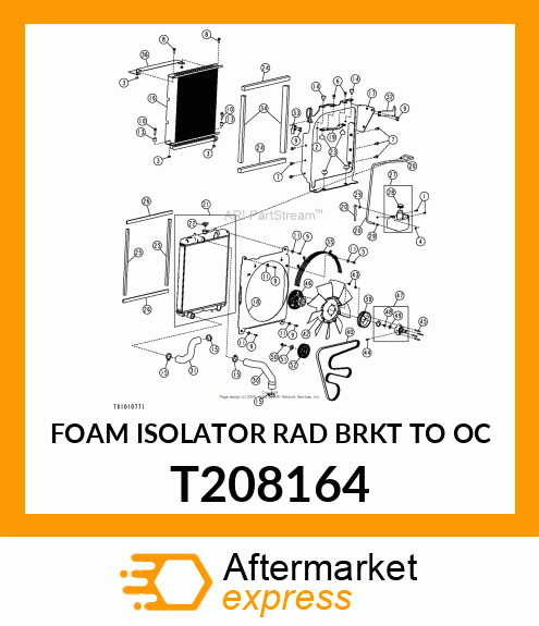 FOAM ISOLATOR RAD BRKT TO OC T208164