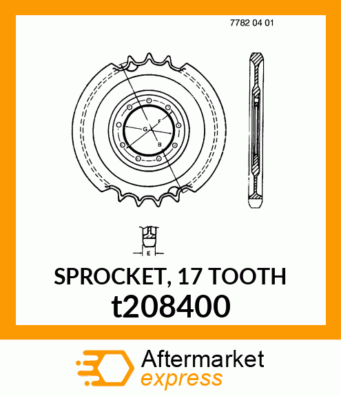 SPROCKET, 17 TOOTH t208400