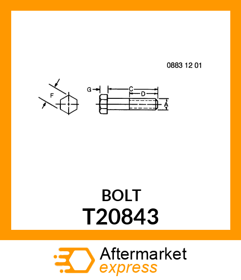 SCREW, HEX HEAD SPECIAL CAP T20843