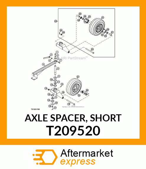 AXLE SPACER, SHORT T209520