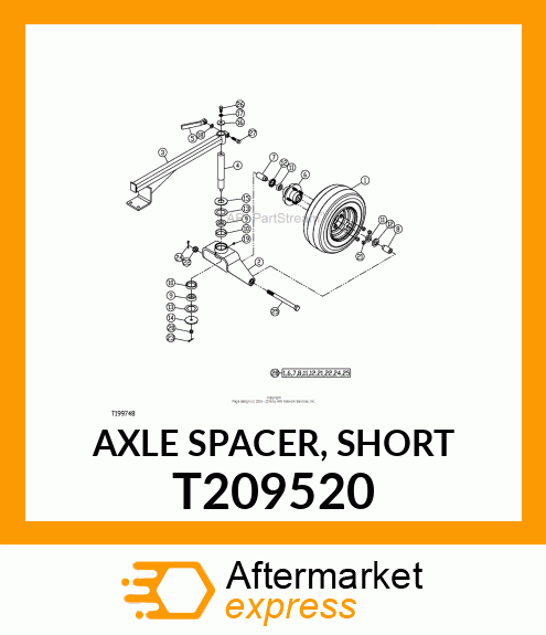 AXLE SPACER, SHORT T209520