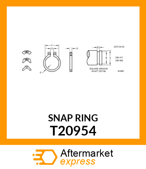 RING ,RETAINING T20954