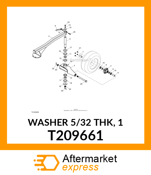 WASHER 5/32 THK, 1 T209661