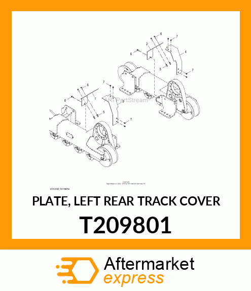 PLATE, LEFT REAR TRACK COVER T209801