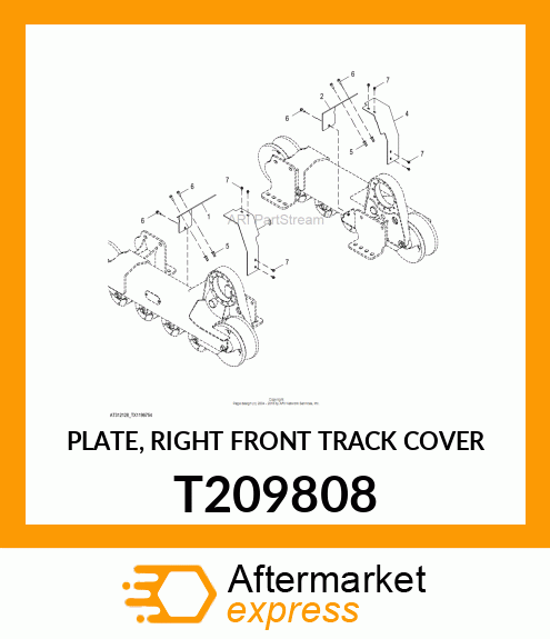 PLATE, RIGHT FRONT TRACK COVER T209808