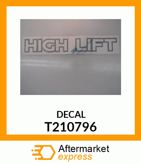 DECAL HIGH LIFT T210796