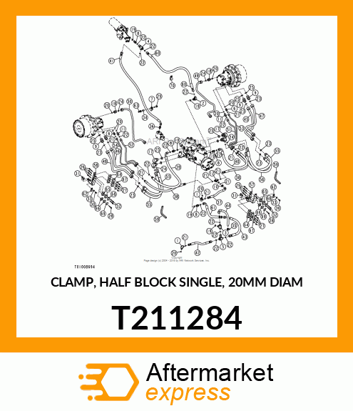 CLAMP, HALF BLOCK SINGLE, 20MM DIAM T211284