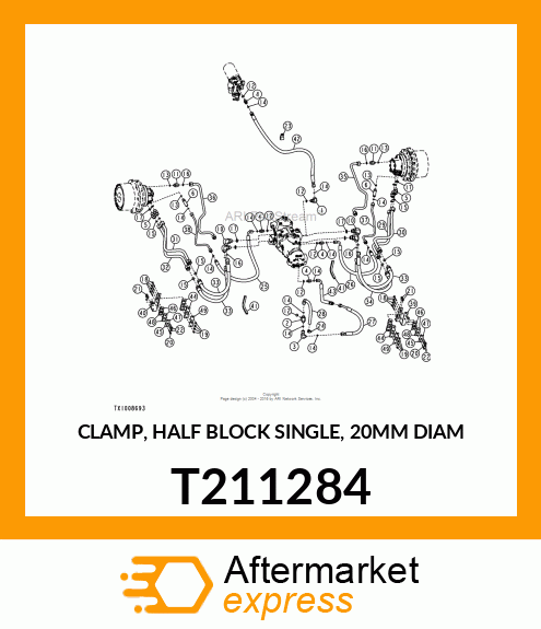 CLAMP, HALF BLOCK SINGLE, 20MM DIAM T211284