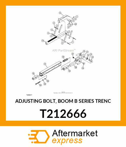 ADJUSTING BOLT, BOOM B SERIES TRENC T212666