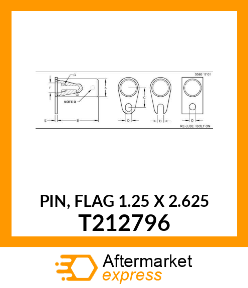 PIN, FLAG 1.25 X 2.625 T212796