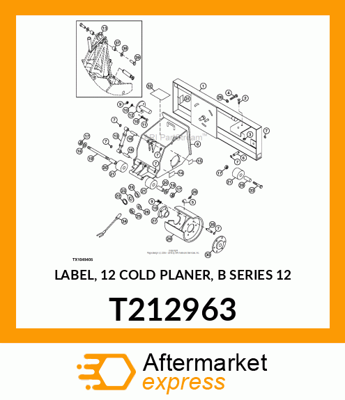 LABEL, 12 COLD PLANER, B SERIES 12 T212963