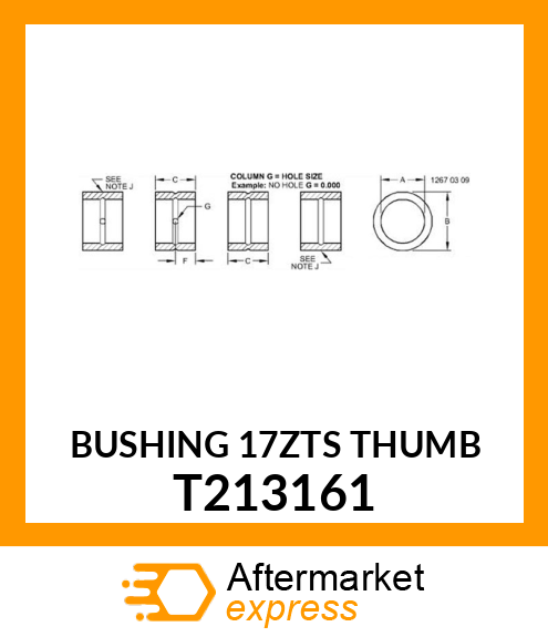 BUSHING 17ZTS THUMB T213161