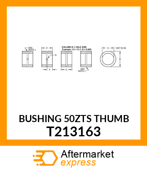 BUSHING 50ZTS THUMB T213163