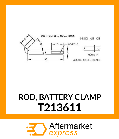 ROD, BATTERY CLAMP T213611