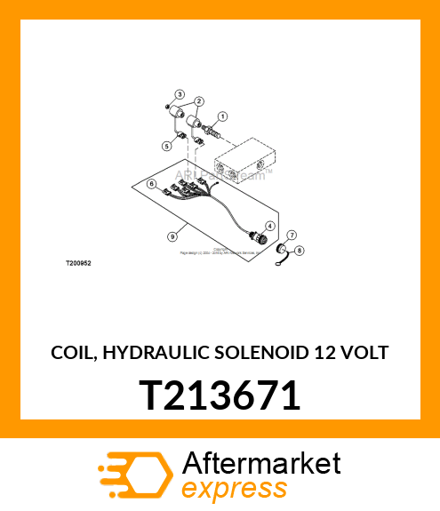 COIL, HYDRAULIC SOLENOID 12 VOLT T213671