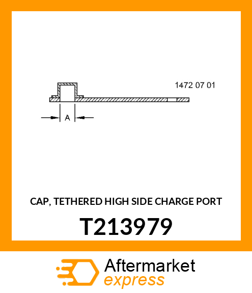 CAP, TETHERED HIGH SIDE CHARGE PORT T213979