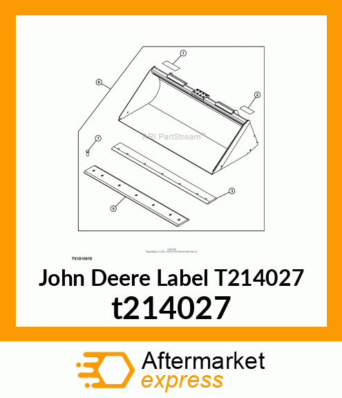 LABEL, 84 HD CONST BUCKET W/EDGE L t214027