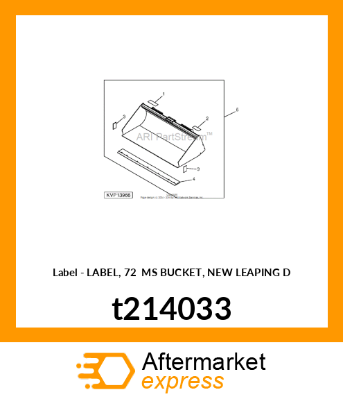 LABEL, 72 MS BUCKET, NEW LEAPING D t214033