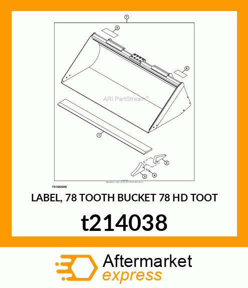 LABEL, 78 TOOTH BUCKET 78 HD TOOT t214038