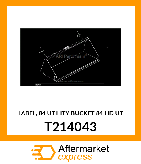 LABEL, 84 UTILITY BUCKET 84 HD UT T214043