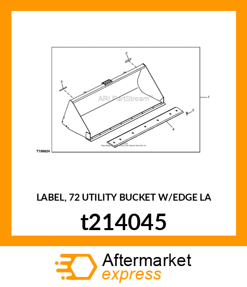 LABEL, 72 UTILITY BUCKET W/EDGE LA t214045