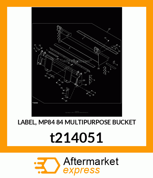 LABEL, MP84 84 MULTIPURPOSE BUCKET t214051