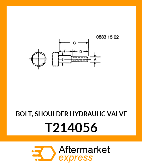 BOLT, SHOULDER HYDRAULIC VALVE T214056