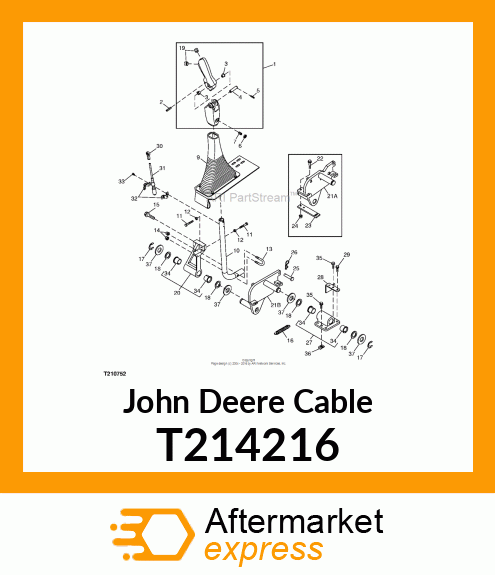 CABLE, CONTROL CABLE, AUX, BUCKET, T214216