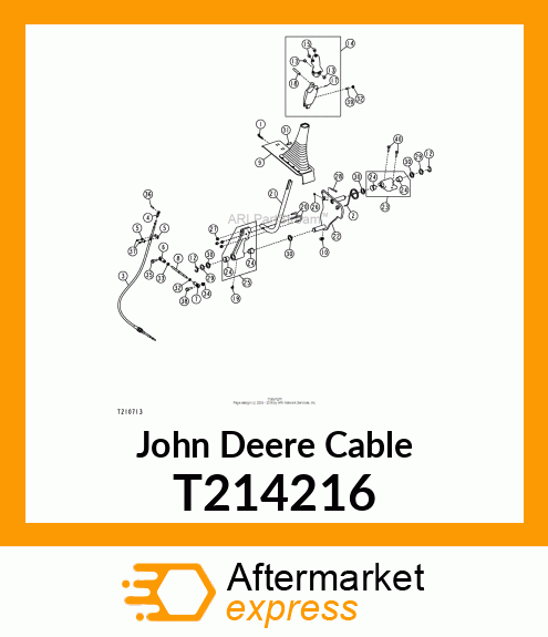 CABLE, CONTROL CABLE, AUX, BUCKET, T214216