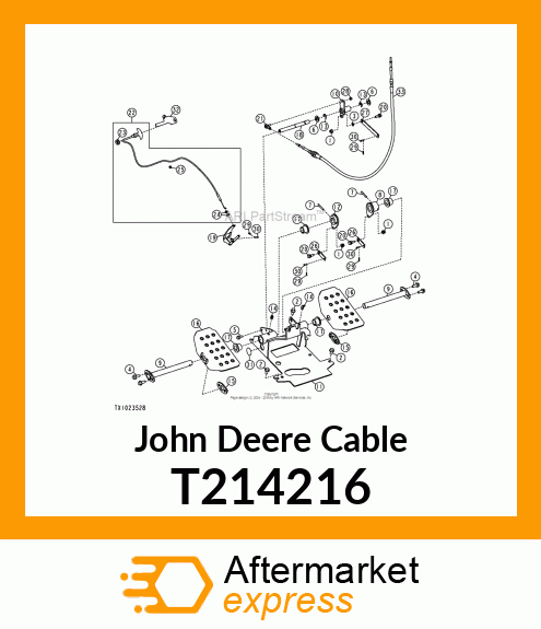 CABLE, CONTROL CABLE, AUX, BUCKET, T214216