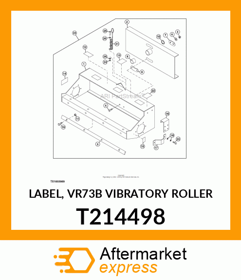 LABEL, VR73B VIBRATORY ROLLER T214498