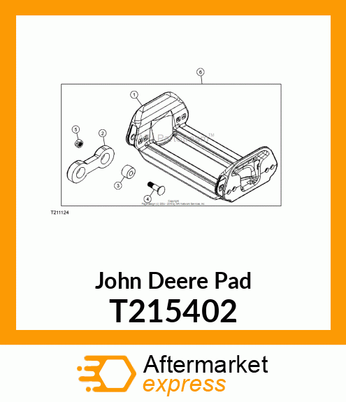 132F JOHN DEERE CAST PAD FOR 10 TI T215402