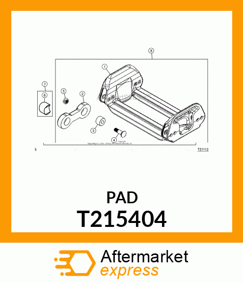 160F JOHN DEERE CAST PAD FOR 14 TI T215404