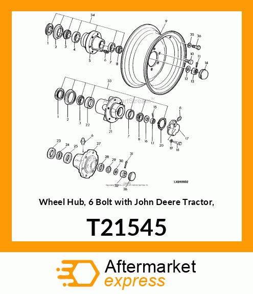 HUB,FRONT WHEEL T21545