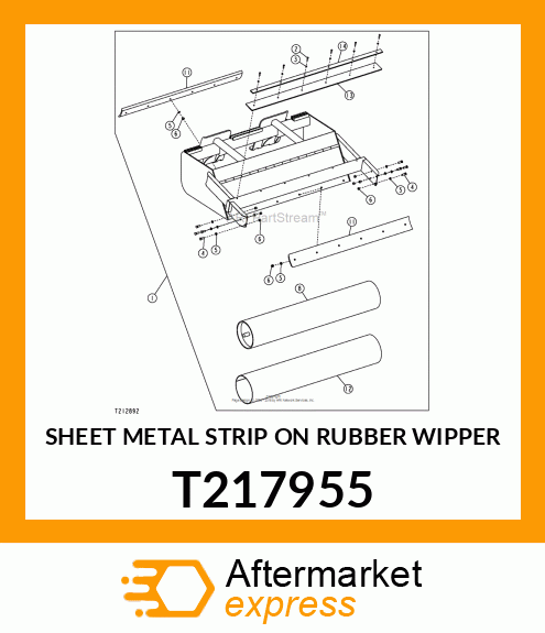 SHEET METAL STRIP ON RUBBER WIPPER T217955