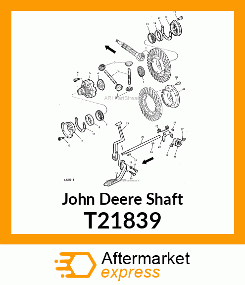 SHAFT,DIFFERENTIAL LOCK SHIFTER T21839