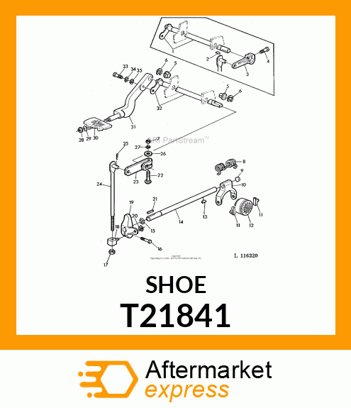 SHOE,DIFFERENTIAL LOCK SHIFTER YOKE T21841