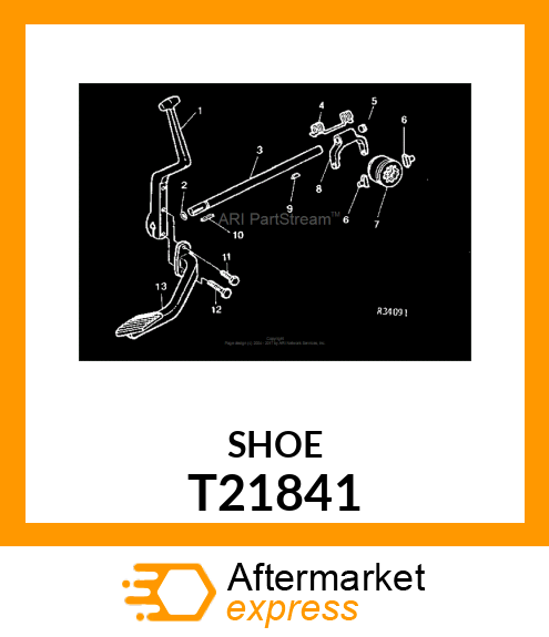 SHOE,DIFFERENTIAL LOCK SHIFTER YOKE T21841