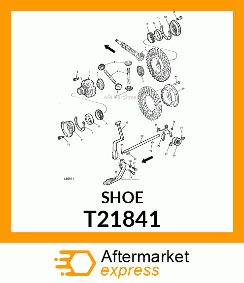 SHOE,DIFFERENTIAL LOCK SHIFTER YOKE T21841